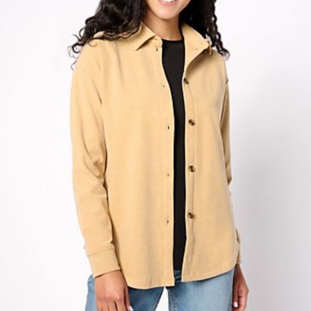 Cuddl Duds flannel fleece button down shacket